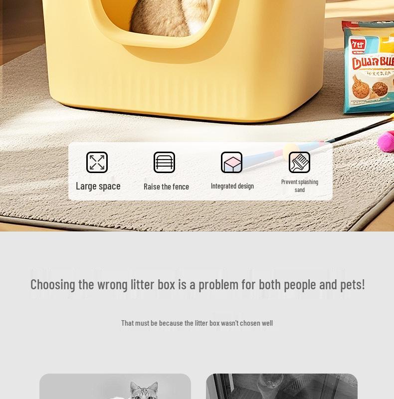 XL Raised Anti-Splash Cat Litter Box for Large Breeds