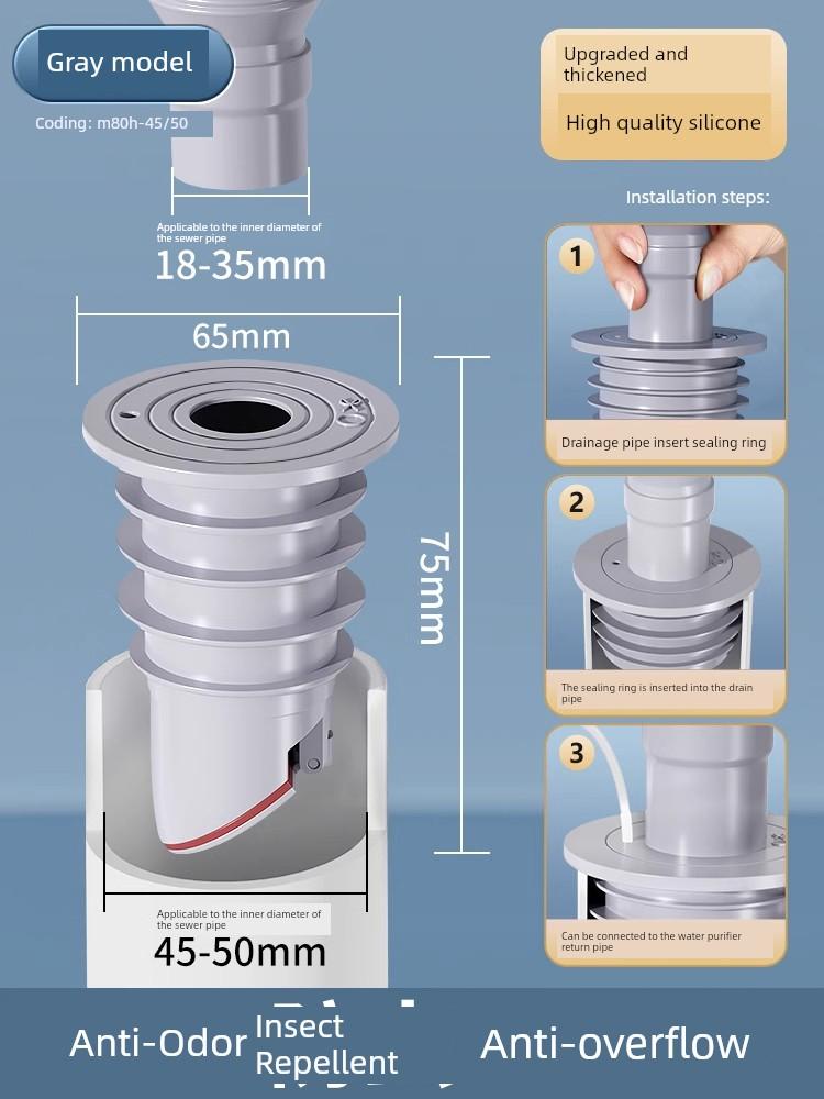 Anti-Odor Sealing Plug for Floor Drain, Bathroom Sewer Anti-Odor Device, Sink Drain Pipe Blocker