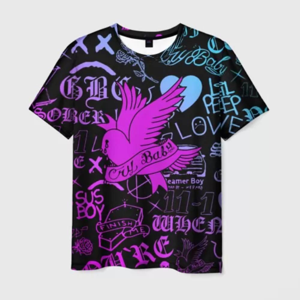 Summer Men's T-shirt Graffiti Art Printed T-shirt Men Women Hip Hop Trend Cool Tee Street Short Sleeve O-Neck Y2k Top