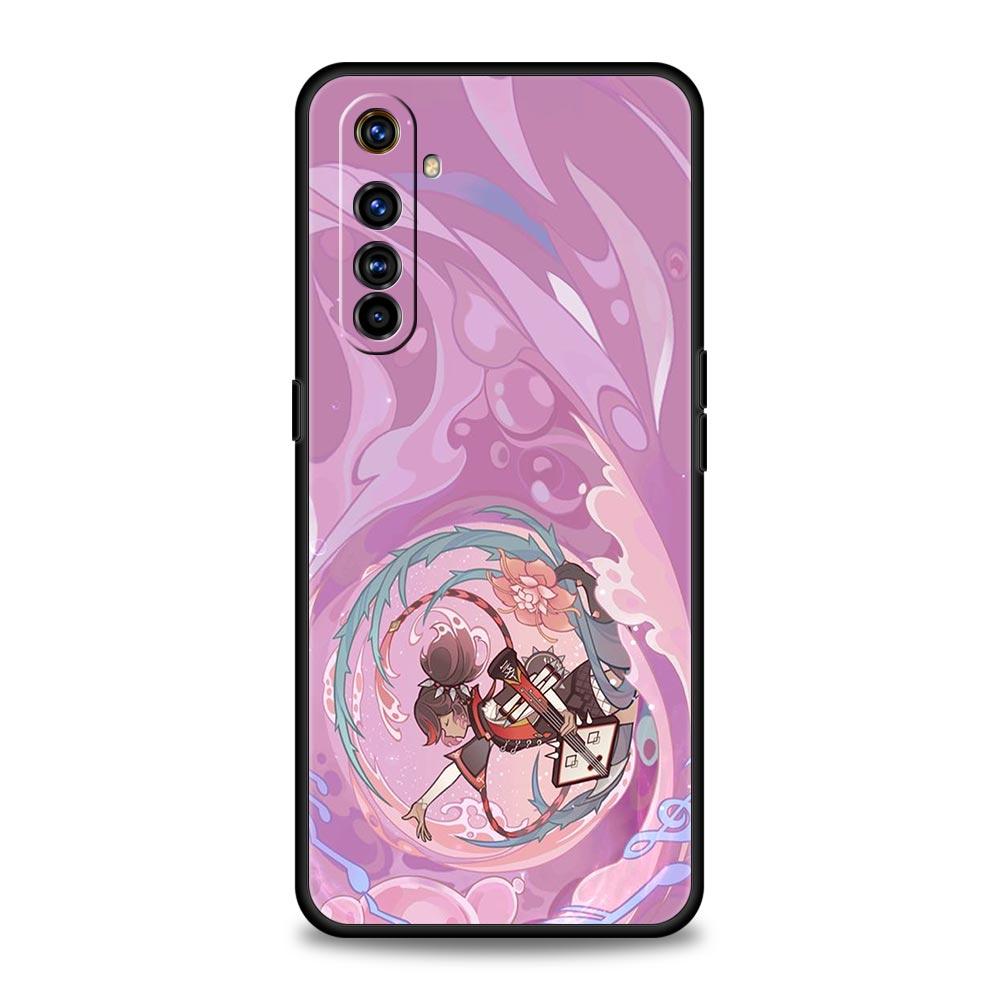 For Realme 10 9 8 5G 7 6 GT2 Pro Plus 9i 8i C21 C11 C25 C35 Genshin Impact Cartoon Logo Phone Case For Realme GT Neo 2 3T Cover