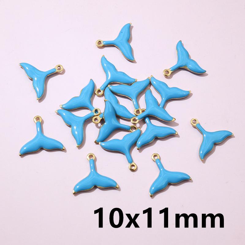 20pcs Stainless Steel Enamel Small Cute Charms Pendant Fish Starfish Coral Reef DIY Jewelry Making Accessories Findings