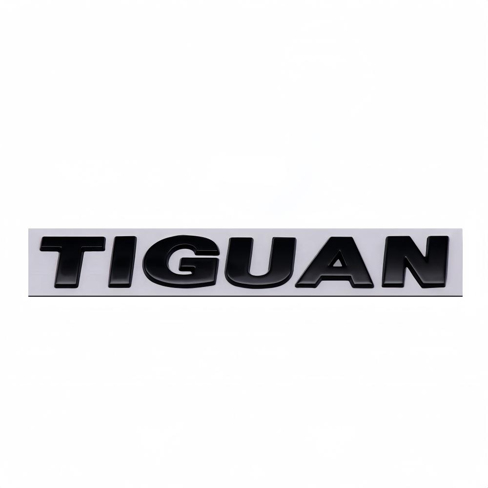 Pegatina de Coche 3D Metal Cromado Plata Negro Maletero Trasero Carrocería Guardabarros Letras TIGUAN Etiquetado Emblema Insignia Logo