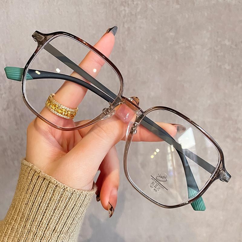 Ultralight Finished Myopia Glasses Women Men Large Frame Blue Light Blocking Optical Lenses Fashionable Minus Diopter Eyewear