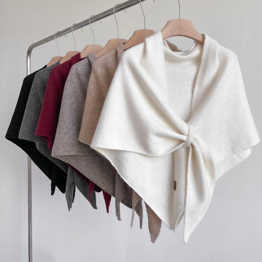 Soft Triangle Scarf Solid Color Sweater Shawl Cape Fashion Knitted Shawl