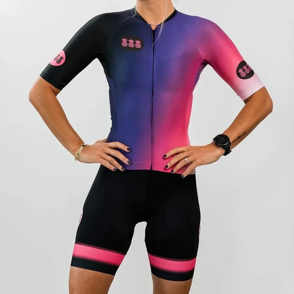 Set Maglia da Ciclismo Tres Pinas Set Pantaloncini da Bici Abbigliamento Mtb Donna Estate Asciugatura Rapida Maglie Pro Maillot Culotte Indumenti