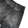 Mens Relaxed Fit Bootcut Jeans With Sunset Wash Distressed Detail Mid-Rise Zip Fly Multiple Pockets