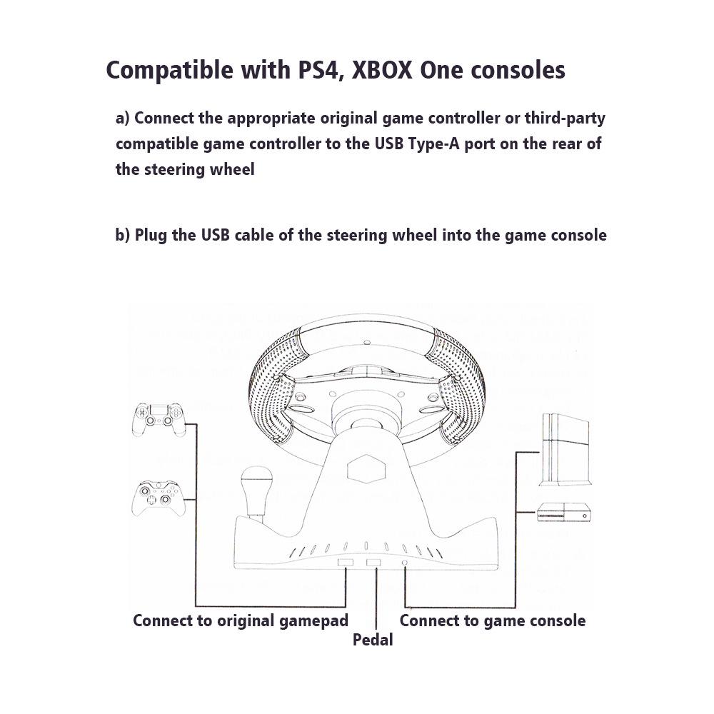 Multi-Platform Racing Wheel for Switch/Xbox/PS/PC Games