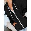 Herbst Damen Einfarbig Langarm Tasche Kordelzug Kapuzen Reißverschluss Verdicktes Sweatshirt