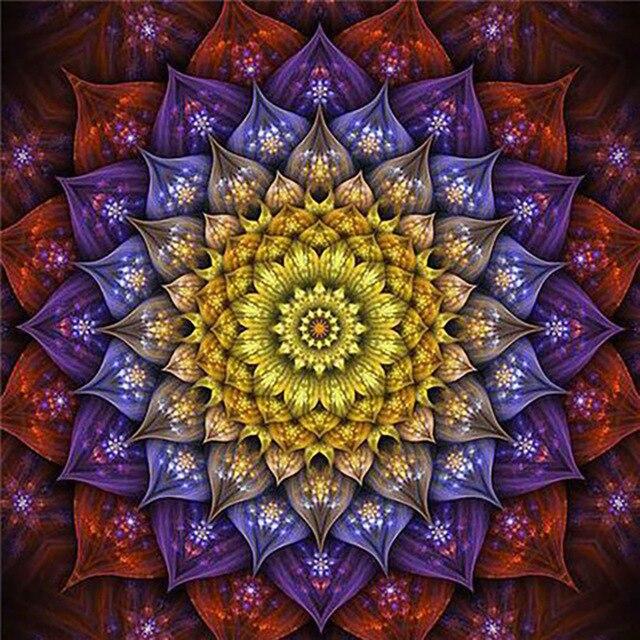 Pătrat complet rotund rășină peisaj pictură cu diamant flori mandala bricolaj diamant broderie imagine strasuri artizanat cadou de artă