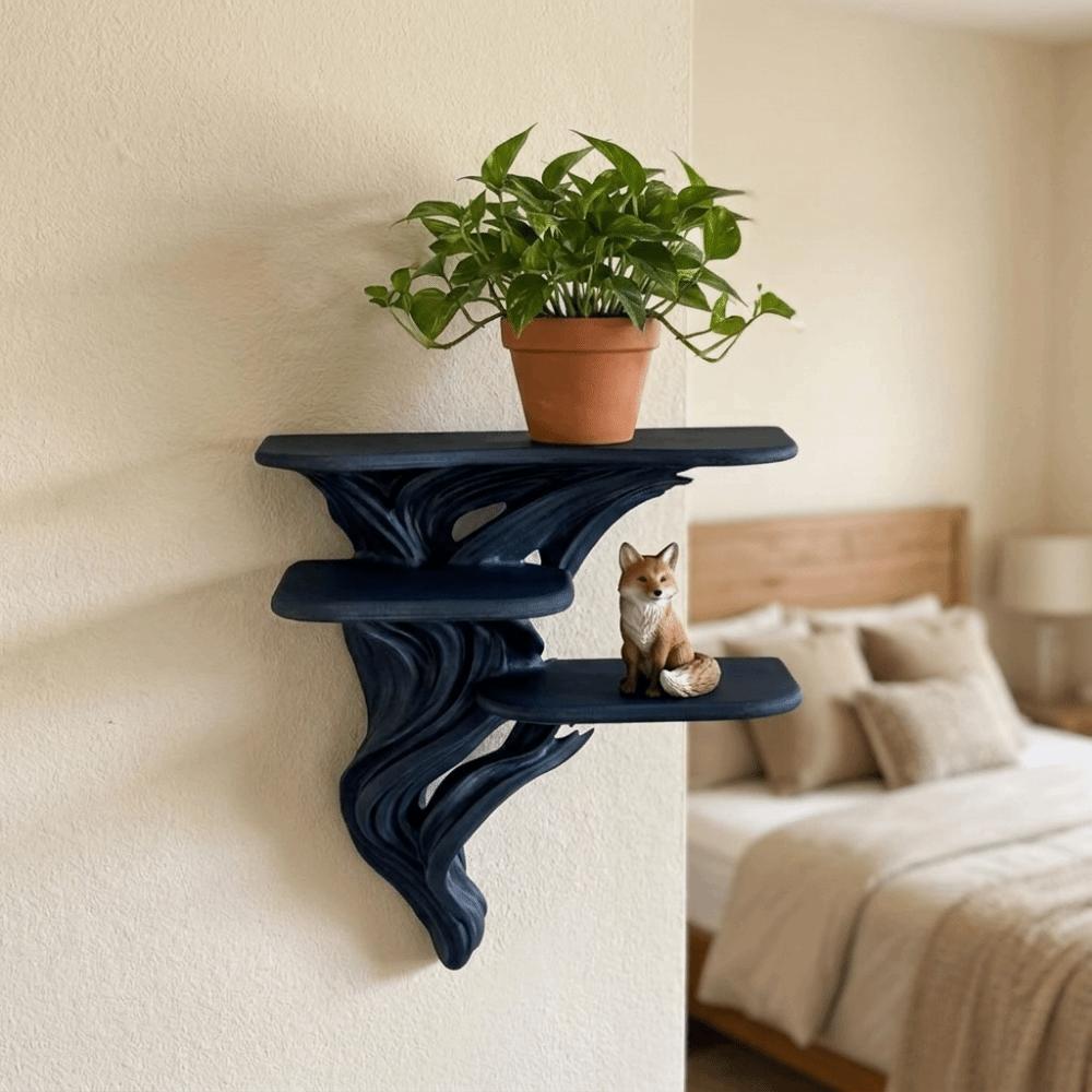 Stable Three Tier Wall Rack Irregular Shape Wall Storage Rack Collectibles Display