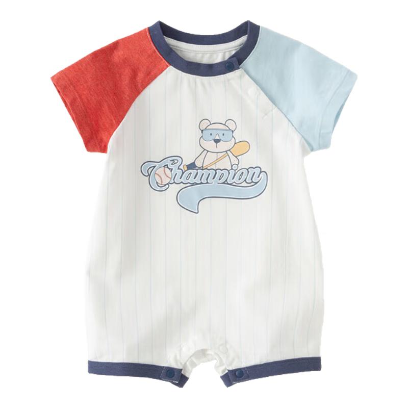 David Bella Baby Boy Striped Cotton Summer Romper 73