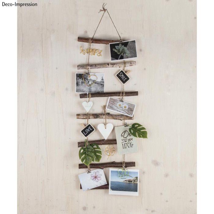 Echelle déco en bois à suspendre 96 x 30 x 2 cm