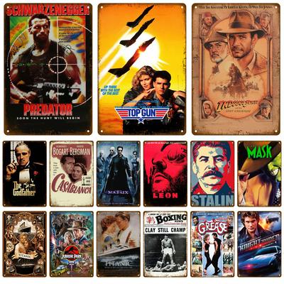 Vintage Metall Zeichen Film Retro Zinn Zeichen Ästhetischen Wohnzimmer Metall Wand Dekor Dekoration Kino Industrie Deco Filme Poster