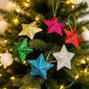 3D Glitter Star Ornament: Five-Pointed Pendant for Christmas Tree Decorations