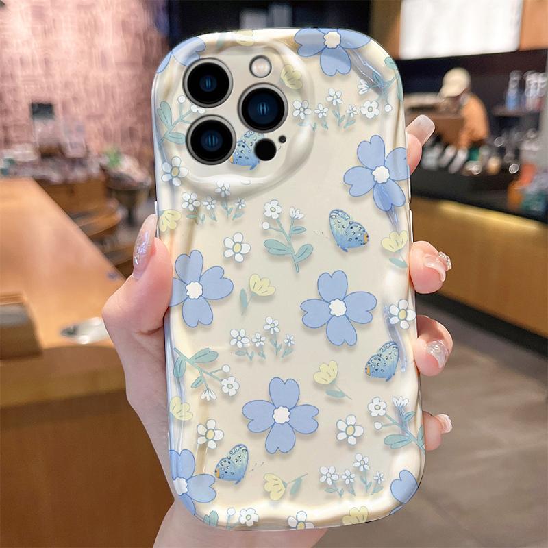 Watercolor Pink Purple Floral Wave Phone Case for iPhone 17 Air 16 E 15 14 Plus 13 12 Mini 11 Pro Max Shockproof Covers Funda