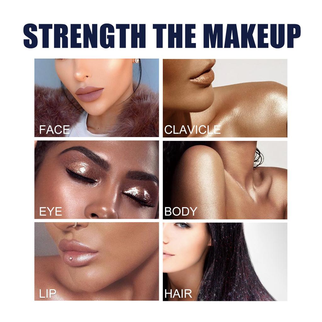 JAYSUING Shimmer Spray Face Body Collarbone Hair Highlight Spray Long Lasting Glowing Shimmer Mist For Party Festival Daily Makeup