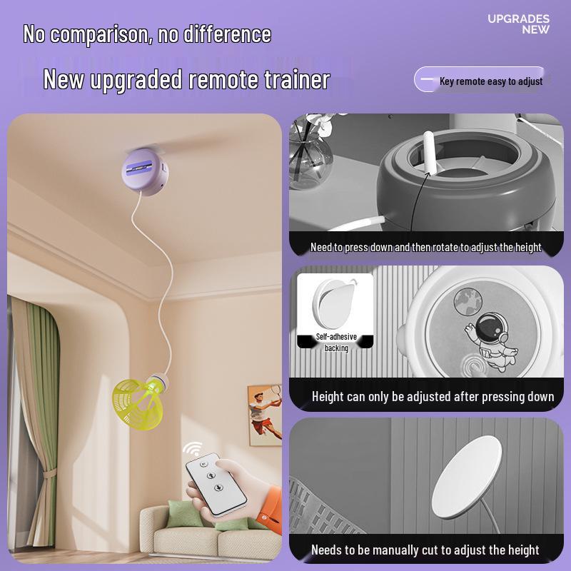 Solo Badminton Trainer: Self-Return Rebound Device with Suction Cup for Spin Practice