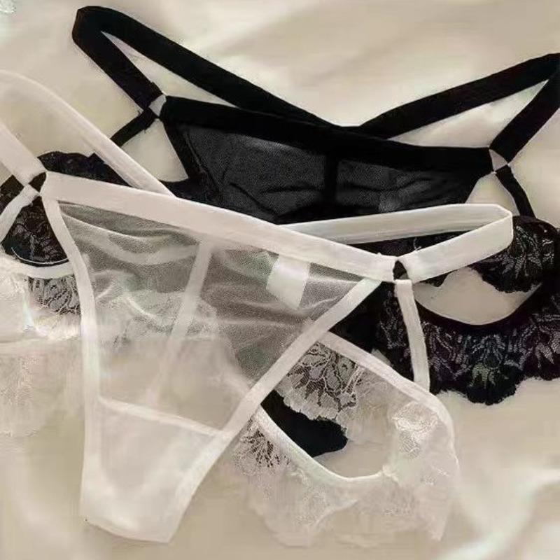 Damen Sommer Rein Wollte Süß Sexy Spitze Nieten Dünnes Band Ausgeschnitten Tanga Unterwäsche
