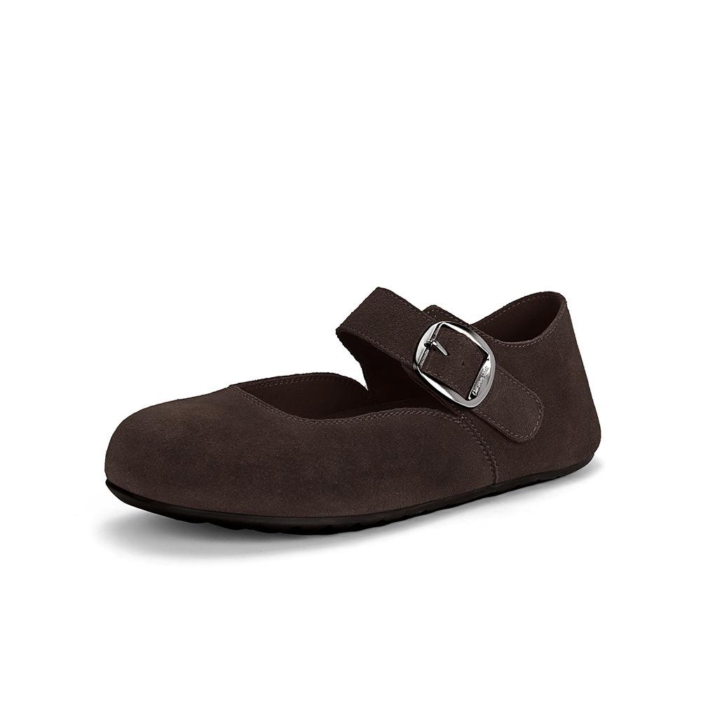 

First layer cowhide~ Puff soft bread big round head jk casual platform Mary Jane single shoes women s Boken shoes 35