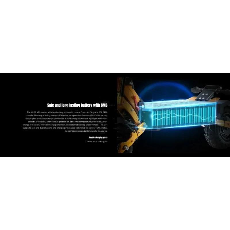 YUME X11+ EU Certifikovaná elektrická koloběžka, 6000W, Dva motory, 60V 27Ah Baterie, 11palcové pneumatiky, max. rychlost 95 km/h Tlumič řízení