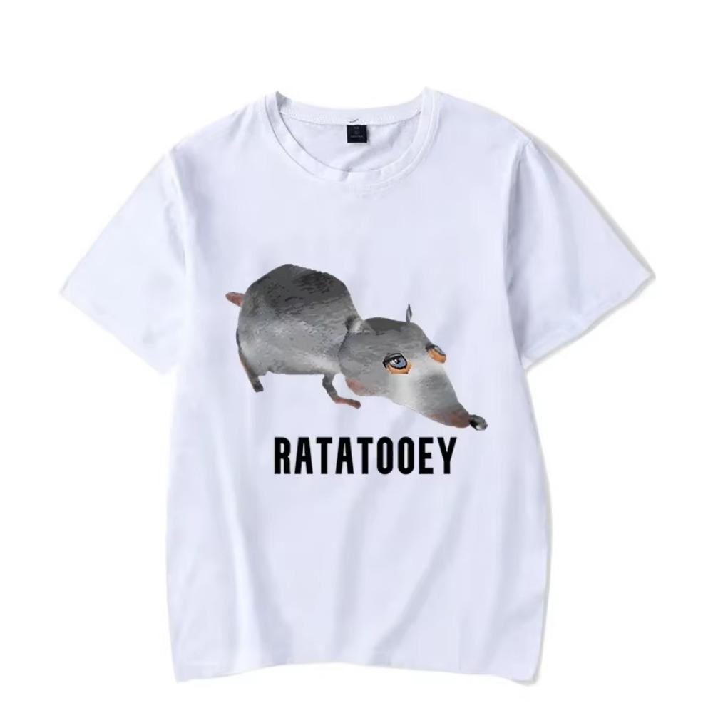 Summer New Fashion T Shirt for Men Ratatooey Print Harajuku T-shirts Hip Hop Streetwear Casual Man Women Shirt Oversized Top Tee