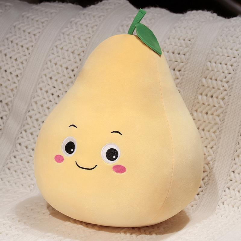 Simulation Fruit Plush Toy Stuffed Watermelon Strawberry Orange Pear Avocado Apple Pillow Soft Food Doll Kids Birthday Gift
