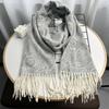 New Autumn and Winter Scarf with Cashew Flower Warm Large Shawl Imitation Cashmere Long Tassel Scarf
