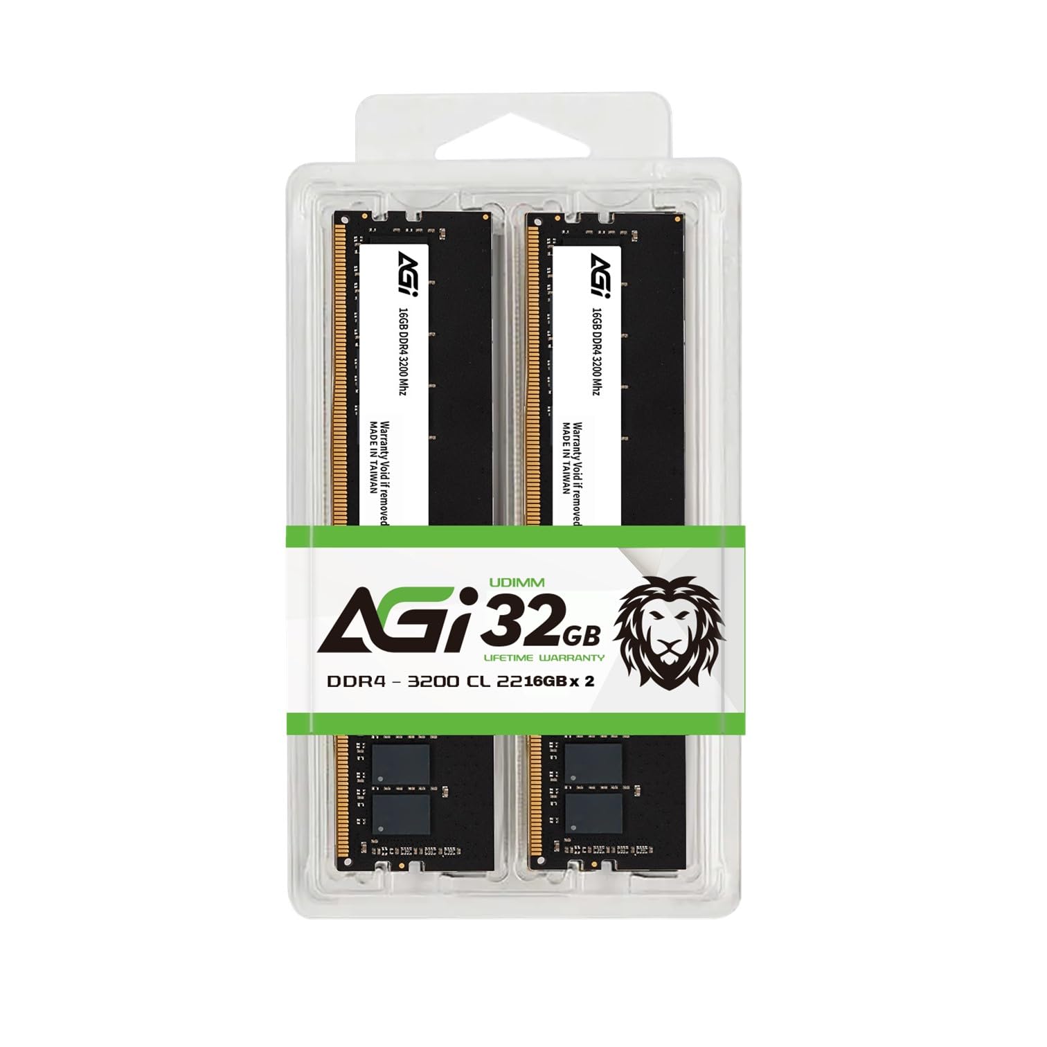 

AGI Desktop PC Memory DDR4 3200MHz 16GBx2 Voltage UD138 U-DIMM (32GB) CL22, 288-pin 1.2V