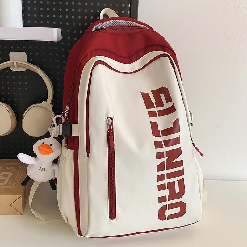 Primary School Girls Large Capacity Burgundy Junior High School Students High School Students College Students Backpack