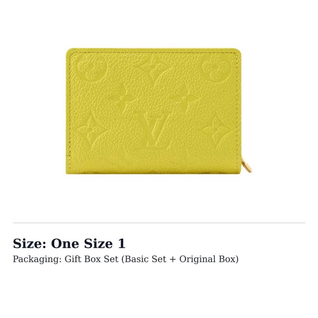 LOUIS VUITTON Portefeuille Comet Grain Cow Leather Wallet Women's Lemon M25709