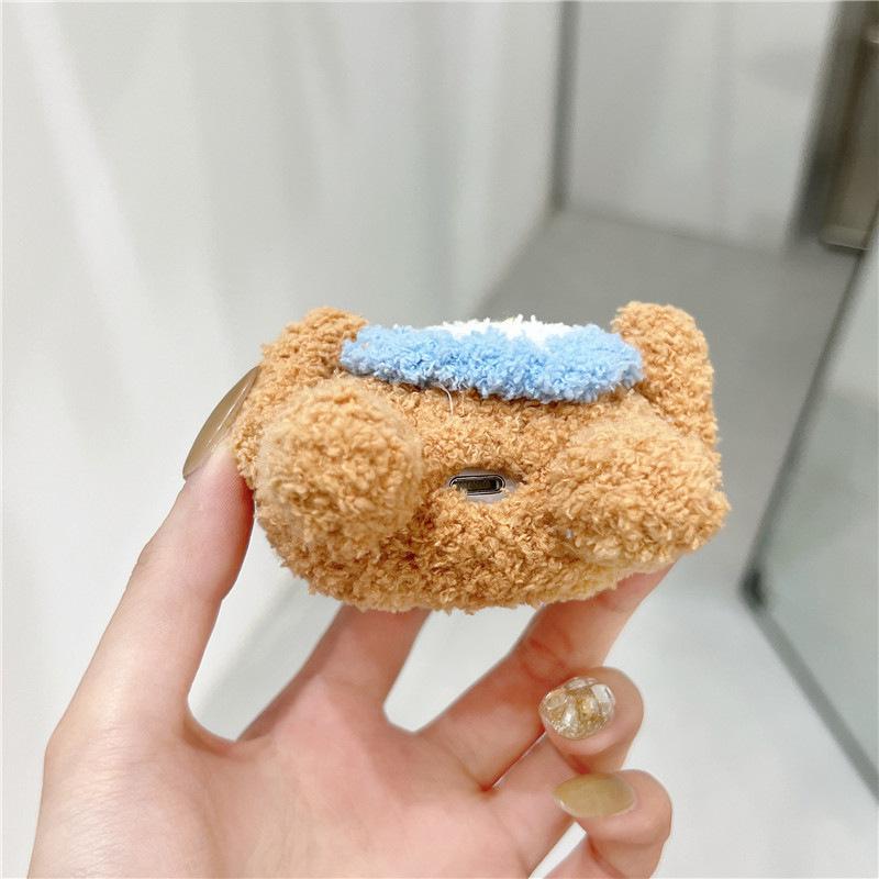 Plush Butter Bear for Apple Bluetooth Headset Case AirPods Pro1 Generation Cute Cartoon 1/1