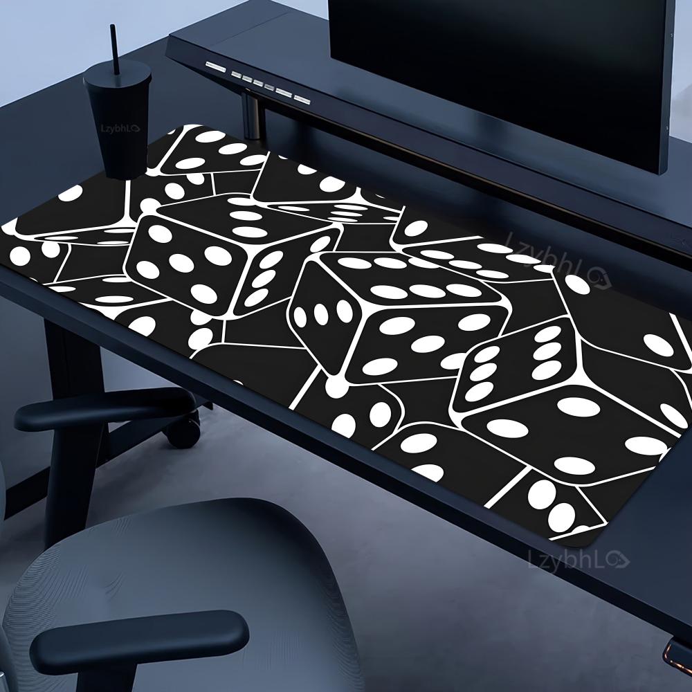 Black and White Mouse Pad Large Gaming Accessory XXL Game Rubber Deskmats HD Non-Slip Computer Keyboard Mat Laptop Long Mousepad