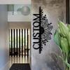 Custom Sunflower Metal House Number Sign, Outdoor Courtyard Address Plaque, Personalized Wall Art Decor.