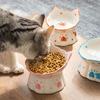 Ceramic Cat Food Bowl Anti Vomiting Elevated Pet Drinking Eating Feeders  Protect Pet's Spine
