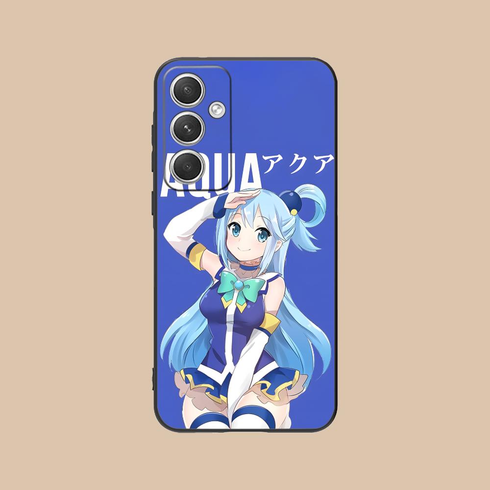 Konosuba Aqua Mobile Phone Case for Samsung Galaxy S25 S24 S23 S22 S21 S20 Note20 Plus FE Ultra Colour Protective Luxury Cover