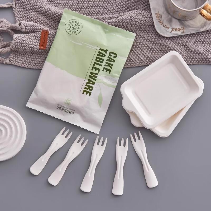 Eco-Friendly Disposable Birthday Cake Tableware Set