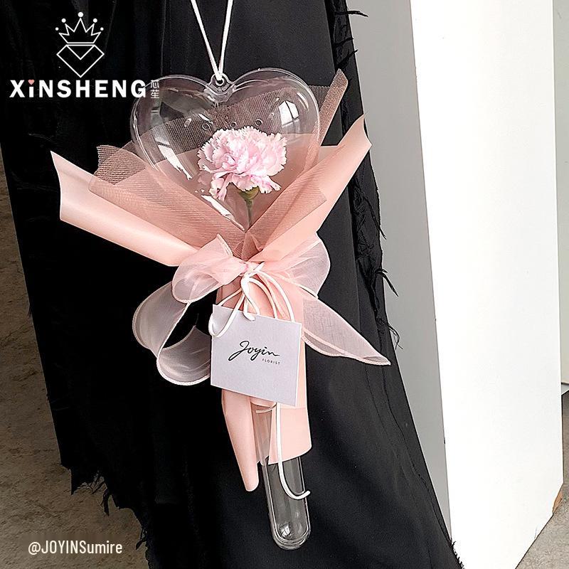 Heart-Shaped Magic Wand Acrylic Plastic Bouquet Gift Box with Fresh Flowers for Floral Art DIY