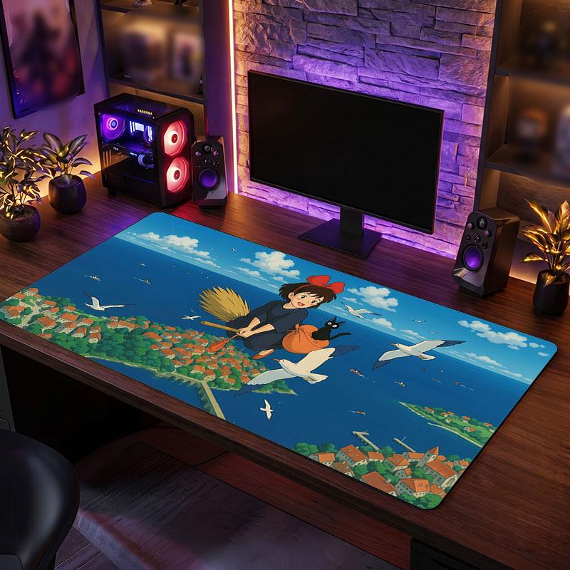 Big Mouse PadKiki's Delivery Service Jiji Extended Soft Desk Mat Gaming Office Computer Table Decor Mat