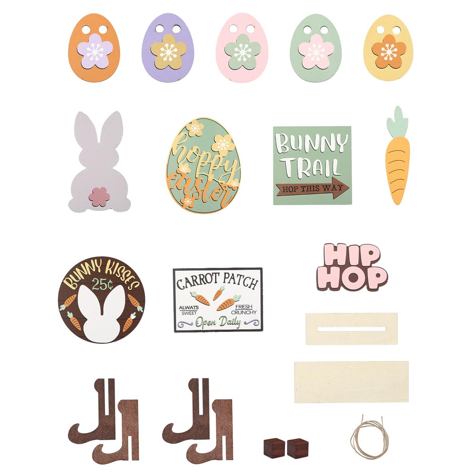 

Декор из поддонов Многоуровневый весенний декор из поддонов Яйца кролика Деревянный знак RusticSpring Украшения для домашнего стола Кухонные поделки One Size