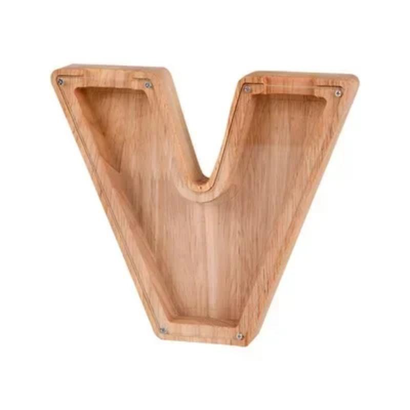 26 englische Buchstaben formen einfaches Sparschwein aus Holz, Registrierkasse, Münze, Heimornamente, Souvenir, Kunsthandwerk, Kindergeschenke, Kindergeschenke