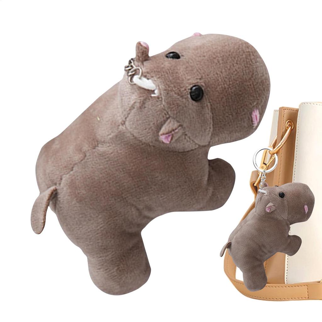 Nilpferd Plüsch Schlüsselanhänger Rucksack Anhänger Stofftier Schlüsselanhänger Niedliche Nilpferd Schlüsselanhänger Tasche Zubehör Weihnachtsgeschenke für Kinder Erwachsene