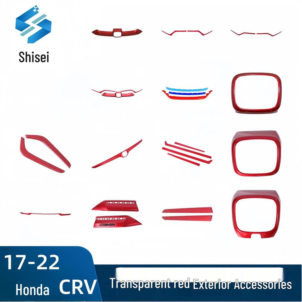 Compatible Honda 17th Gen CRV & 21st Gen CRV Exterior Trim Kit: Hood, Door, Rear Upper, Grille