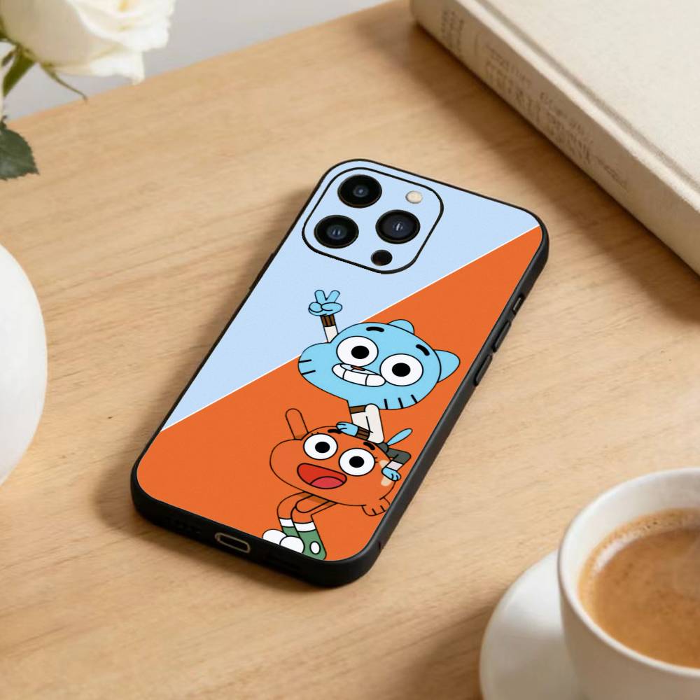 D-Gumball and Darwin Phone Case For iPhone 16,15,14,13,12,17,Pro Max,Plus Silicone Black Case