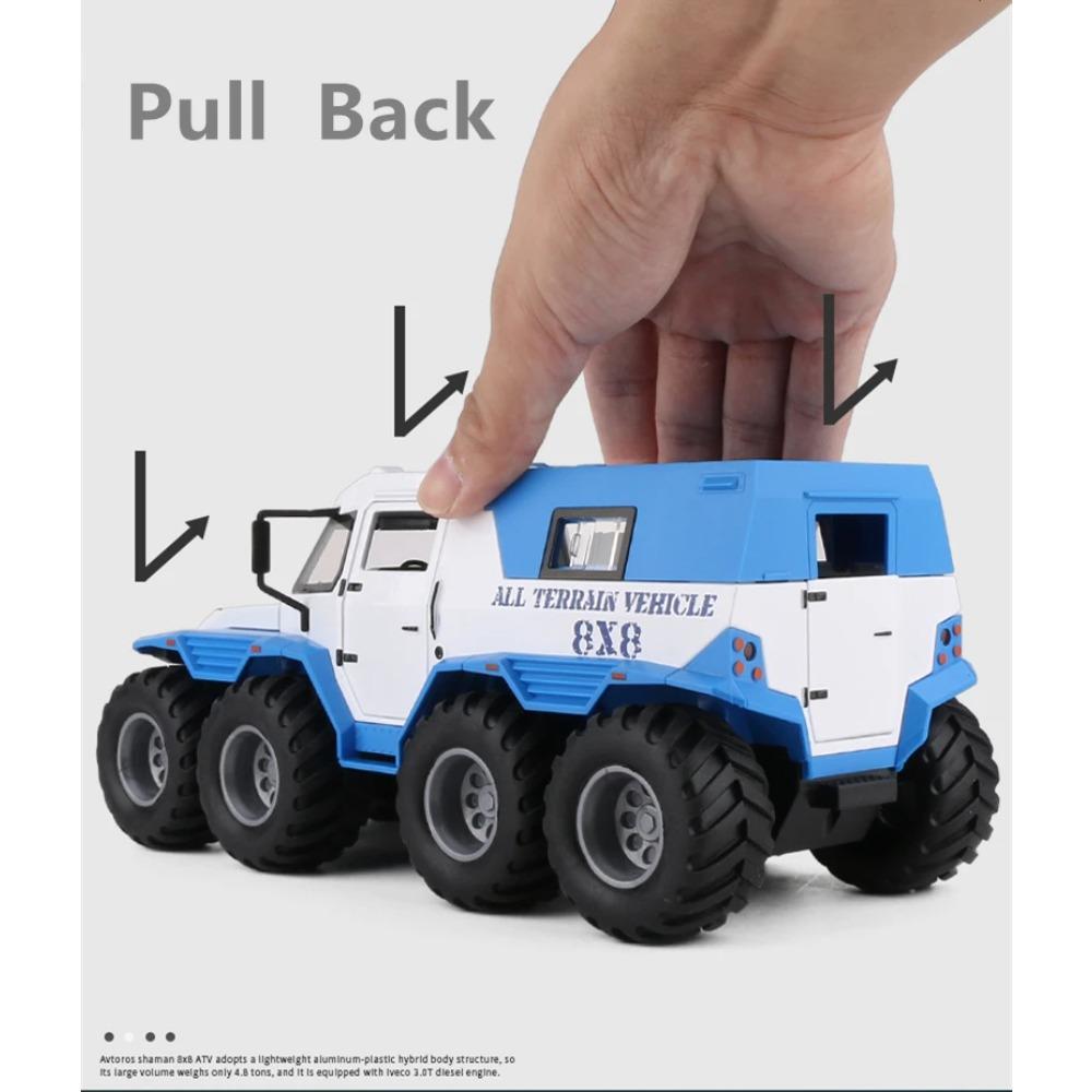 1/24 Russia Conqueror Shaman 8*8 Tyre Alloy Armored Car Model Diecast Metal Toy Police Off-road Vehicles Car Model Children Gift