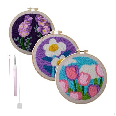 DIY Embroidery Starter Kit Cross Stitch Include Instructions Rug Hooking Punch Stitching