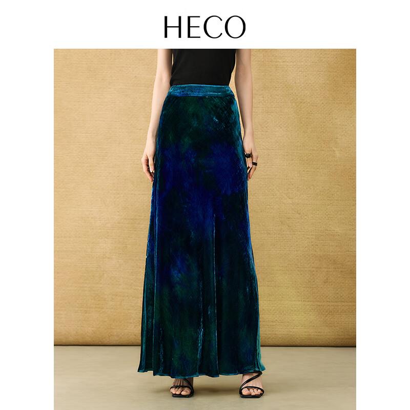 HECO New Chinese Style Tie-Dye Velvet Skirt XL