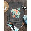 2026 Summer New Abstract Line Mountain Sunrise Graphic Print Round Neck Women Sleeveless Tank Top Soft Comfort Versatile Casual Daily Vest