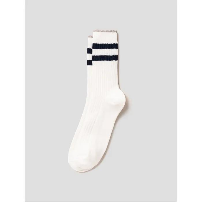 Double Stripe Socks White