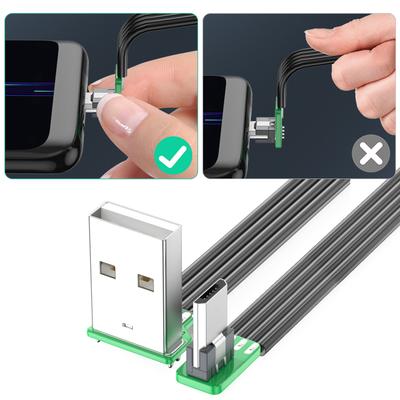 90 Degree USB 2.0 To Micro USB Elbow Cable for Smartphones Tablets and More Supports Fast Charging and Data Transfer