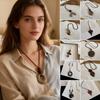 Hohle Blätter Holz Anhänger Halskette Boho Pullover Halskette Pullover Kette Ethnische Accessoires
